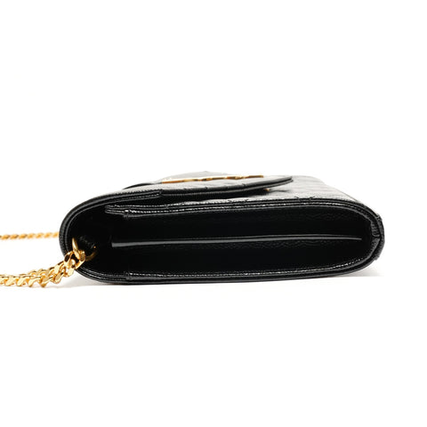 YVES SAINT LAURENT Cassandra Envelope Chain Wallet in Leather Shoulder Bag black WS26271