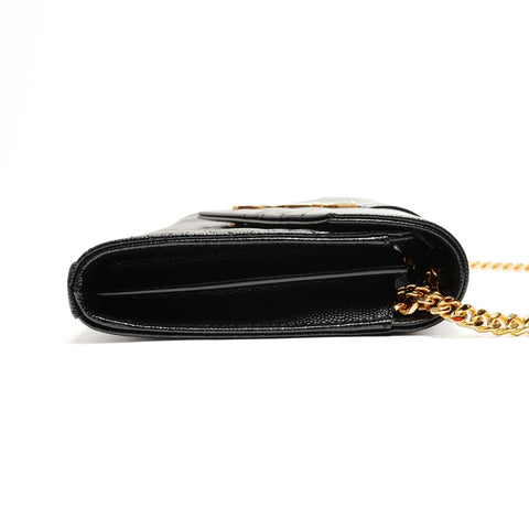 YVES SAINT LAURENT Cassandra Envelope Chain Wallet in Leather Shoulder Bag black WS26271