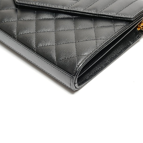 YVES SAINT LAURENT Cassandra Envelope Chain Wallet in Leather Shoulder Bag black WS26271