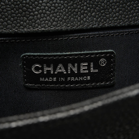 CHANEL Boy Silver Metal Calfskin 17 Series 2012-2013 Shoulder Bag black WS26272