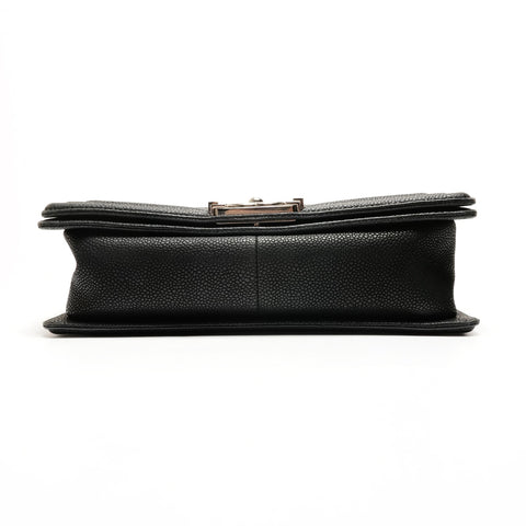 CHANEL Boy Silver Metal Calfskin 17 Series 2012-2013 Shoulder Bag black WS26272