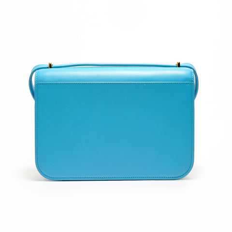 LOEWE Goya Medium Leather Bag in Turquoise Shoulder Bag blue WS26274