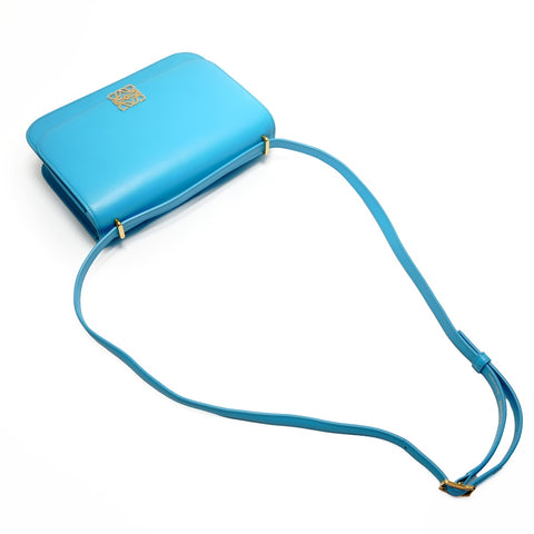 LOEWE Goya Medium Leather Bag in Turquoise Shoulder Bag blue WS26274