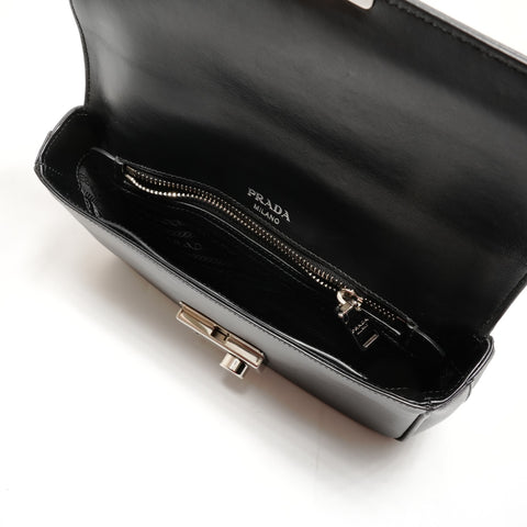 PRADA Leather Camera Bag Chain Saffiano 1BD298 Shoulder Bag black WS26275