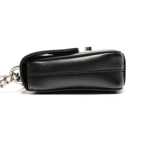 PRADA Leather Camera Bag Chain Saffiano 1BD298 Shoulder Bag black WS26275