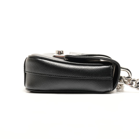 PRADA Leather Camera Bag Chain Saffiano 1BD298 Shoulder Bag black WS26275