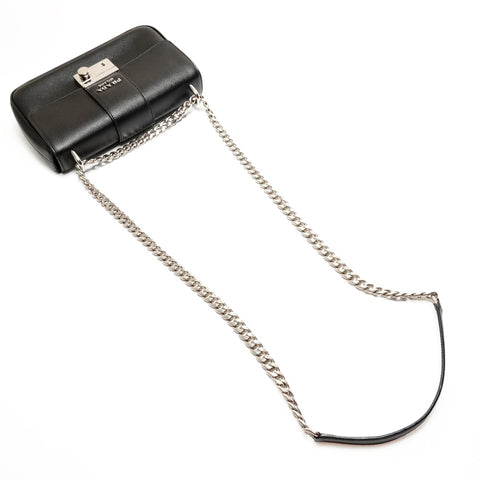 PRADA Leather Camera Bag Chain Saffiano 1BD298 Shoulder Bag black WS26275