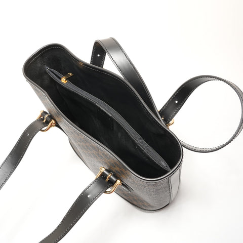 Sac à main panier CELINE PVC Macadam noir WS26277