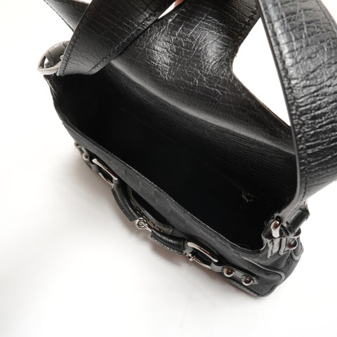 GUCCI Horsebit GG canvas one belt Shoulder Bag black WS26278