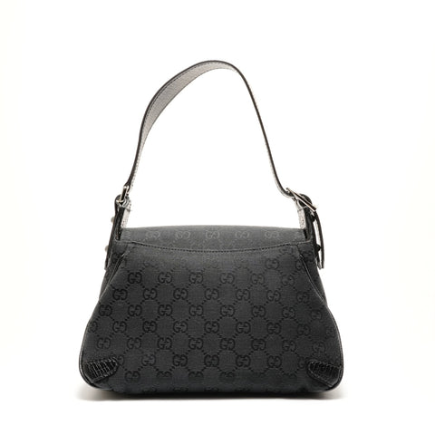 GUCCI Horsebit GG canvas one belt Shoulder Bag black WS26278