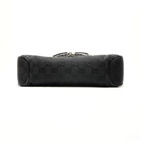 GUCCI Horsebit GG canvas one belt Shoulder Bag black WS26278