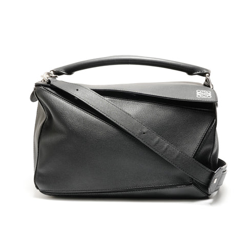 LOEWE Puzzle Leather Medium Shoulder Bag black WS26286