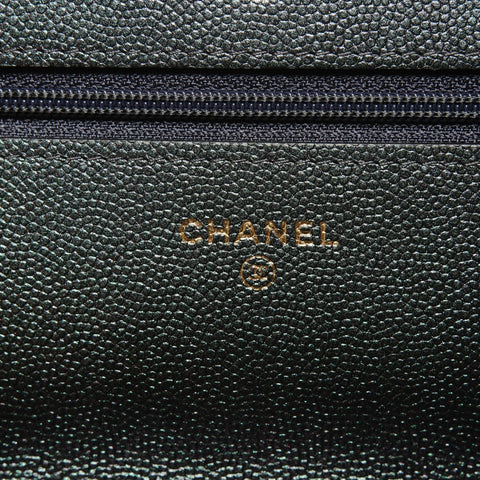 CHANEL Caviar Matelasse Chain Wallet No. 27 2019 Shoulder Bag green WS26287