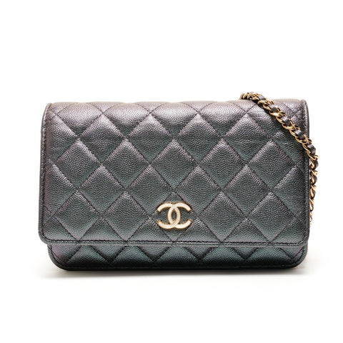 CHANEL Caviar Matelasse Chain Wallet No. 27 2019 Shoulder Bag green WS26287