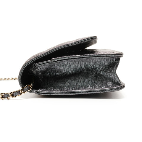 CHANEL Caviar Matelasse Chain Wallet No. 27 2019 Shoulder Bag green WS26287