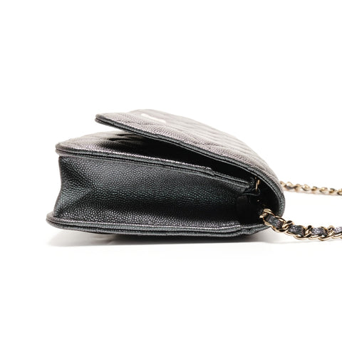 CHANEL Caviar Matelasse Chain Wallet No. 27 2019 Shoulder Bag green WS26287