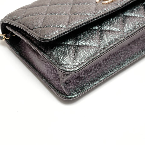 CHANEL Caviar Matelasse Chain Wallet No. 27 2019 Shoulder Bag green WS26287