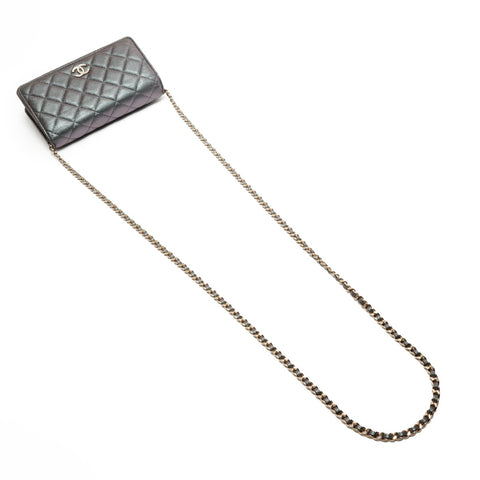 CHANEL Caviar Matelasse Chain Wallet No. 27 2019 Shoulder Bag green WS26287