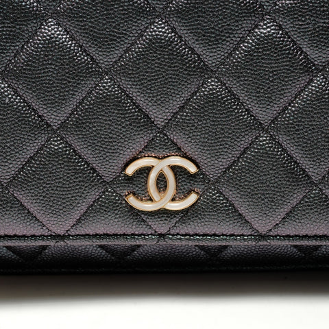 CHANEL Caviar Matelasse Chain Wallet No. 27 2019 Shoulder Bag green WS26287