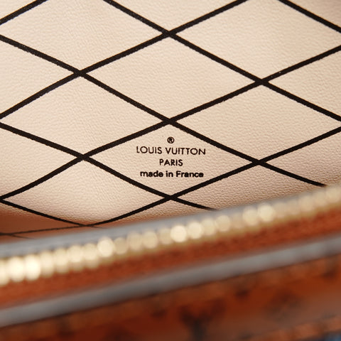 LOUIS VUITTON Monogram Denim Trunk Clutch M55047 Shoulder Bag blue WS26289