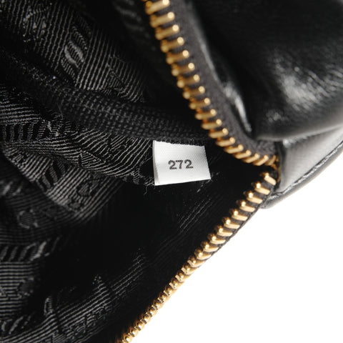 PRADA Nappa leather quilted triangle Shoulder Bag black WS26291