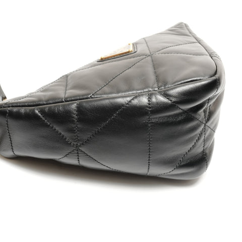 PRADA Nappa leather quilted triangle Shoulder Bag black WS26291