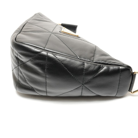 PRADA Nappa leather quilted triangle Shoulder Bag black WS26291
