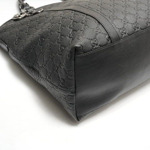 GUCCI GG Shima Leather 2way Shoulder Bag black WS26293