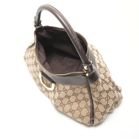 GUCCI GG Canvas Abbey Hobo One Belt Shoulder Bag beige WS26296