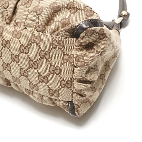 GUCCI GG Canvas Abbey Hobo One Belt Shoulder Bag beige WS26296