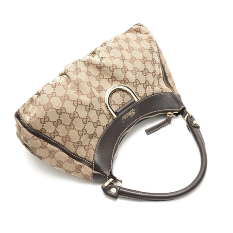 GUCCI GG Canvas Abbey Hobo One Belt Shoulder Bag beige WS26296