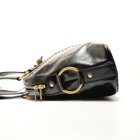 YVES SAINT LAURENT Lackleder Muse Umhängetasche schwarz WS26299