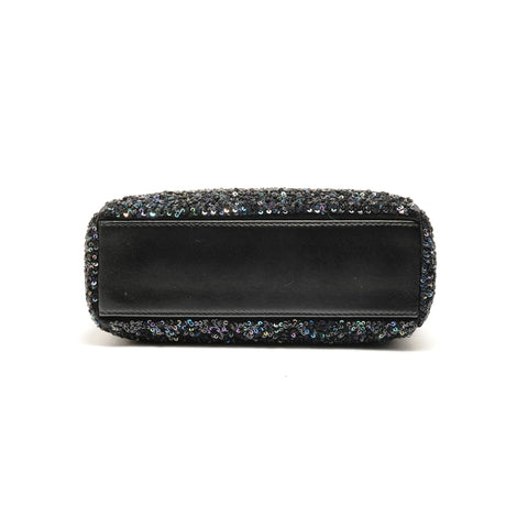 Christian Dior Mini Lady Dior 2-way Beaded Shoulder Bag black WS26301