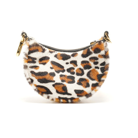 FENDI Fendigrafi Mini Fendache in Harako Leopard Print Handbag white WS26302