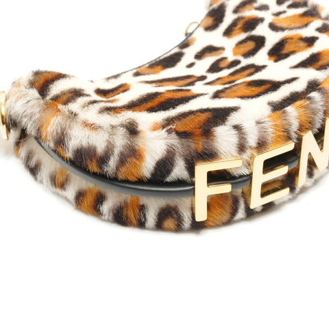 FENDI Fendigrafi Mini Fendache in Harako Leopard Print Handbag white WS26302