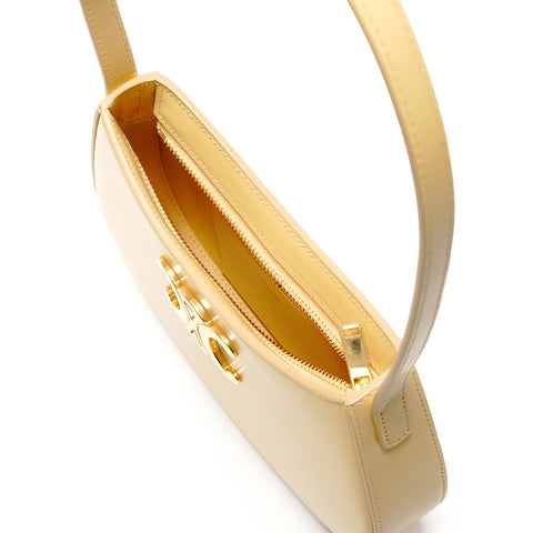 CELINE Triomphe Leather Hobo Tilly One Belt Shoulder Bag yellow WS26305