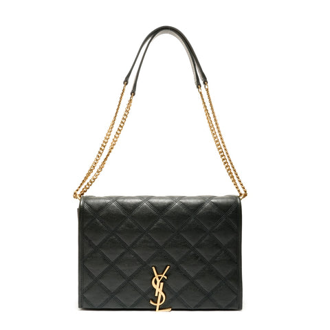 YVES SAINT LAURENT Becky WChain Quilted Leather 629246 Cassandra Shoulder Bag green WS26307