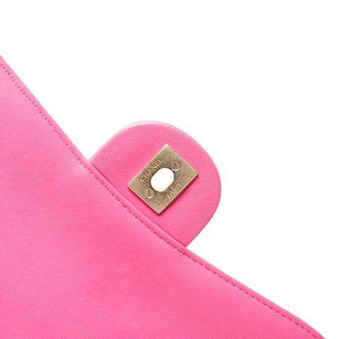CHANEL No. 21 2015-2016 Lambskin Matelasse 26 Single Flap Shoulder Bag pink WS26308
