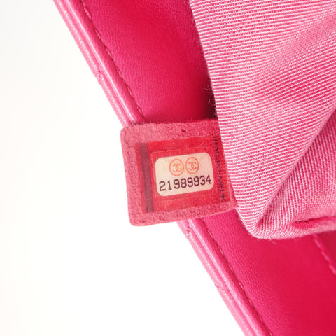 CHANEL No. 21 2015-2016 Lambskin Matelasse 26 Single Flap Shoulder Bag pink WS26308