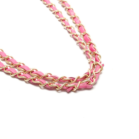 CHANEL No. 21 2015-2016 Lambskin Matelasse 26 Single Flap Shoulder Bag pink WS26308