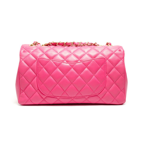 CHANEL No. 21 2015-2016 Lambskin Matelasse 26 Single Flap Shoulder Bag pink WS26308