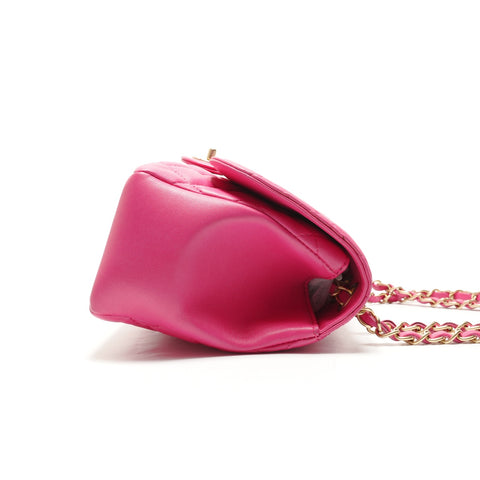 CHANEL No. 21 2015-2016 Lambskin Matelasse 26 Single Flap Shoulder Bag pink WS26308