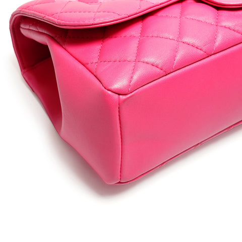 CHANEL No. 21 2015-2016 Lambskin Matelasse 26 Single Flap Shoulder Bag pink WS26308