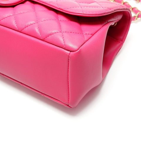 CHANEL No. 21 2015-2016 Lambskin Matelasse 26 Single Flap Shoulder Bag pink WS26308