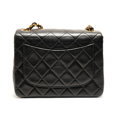 CHANEL Lammleder Mini Matelasse Square Nr. 4 1996-1997 Umhängetasche schwarz WS26311