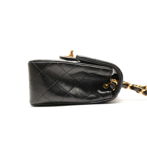 CHANEL Lammleder Mini Matelasse Square Nr. 4 1996-1997 Umhängetasche schwarz WS26311