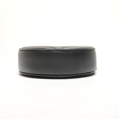 YVES SAINT LAURENT Vinyl Mini Round Monogram Chain Leder 610436 Umhängetasche schwarz WS26312