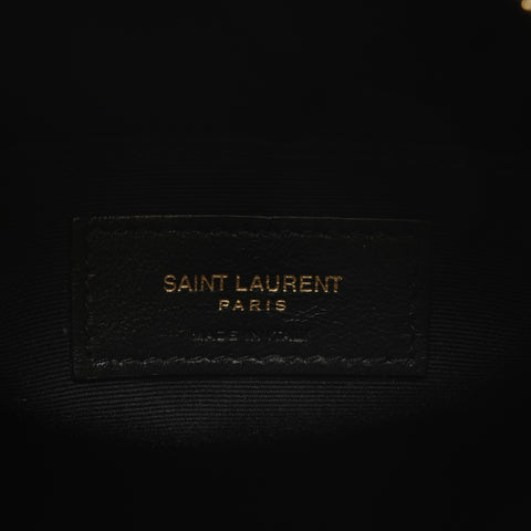 YVES SAINT LAURENT Vinyl Mini Round Monogram Chain Leder 610436 Umhängetasche schwarz WS26312