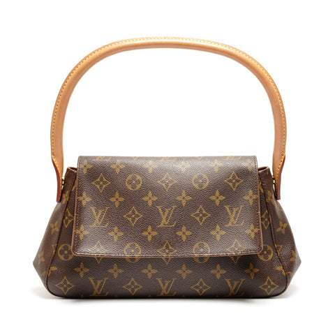 LOUIS VUITTON 2003 Monogram Mini Looping Umhängetasche Braun WS26313