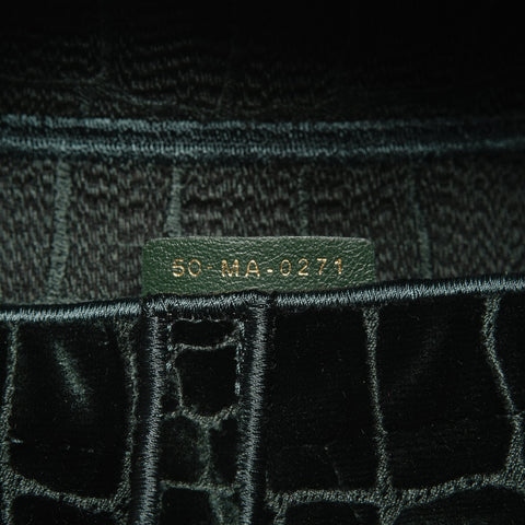 Christian Dior Satteltasche aus Samt und Stickerei Umhängetasche grün WS26316